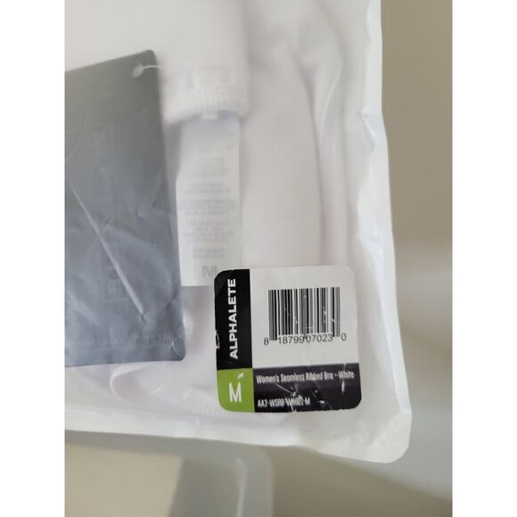 Alphalete seamless ribbed bra M White NWT $48 - Picture 5 of 6